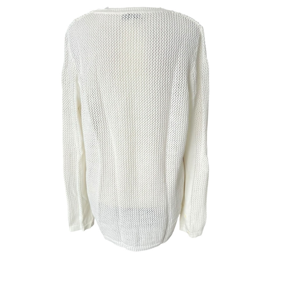 SANDRO Open Knit Fringe Sweater Sz L - Picture 5 of 9